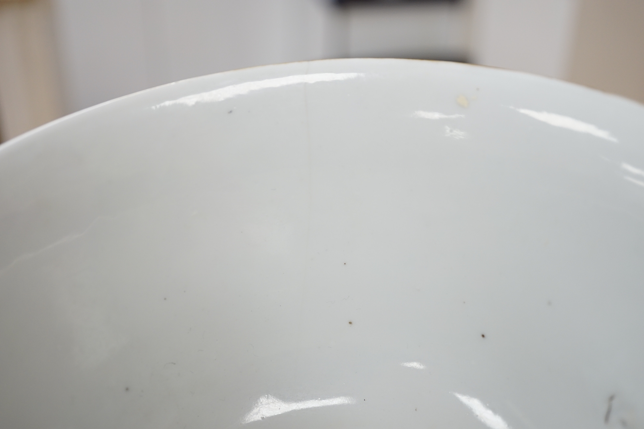 A Chinese 'Thousand Flower' enamelled porcelain bowl, Qianlong mark, early 20th century on hardwood stand, 17cm high